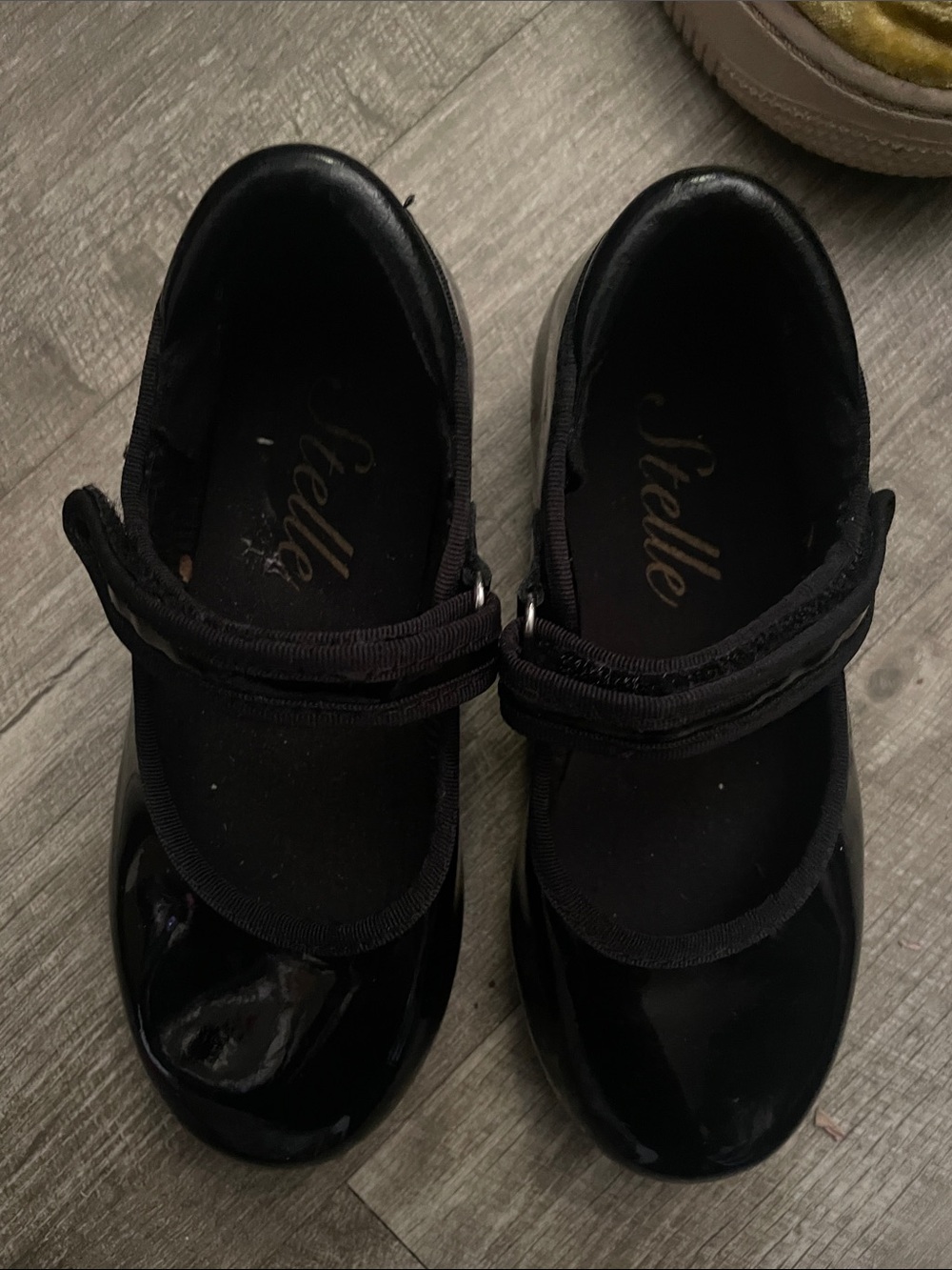 Stellah Girls Black Patent Mary Jane Tap  Shoes with Velcro